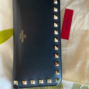 Valentino rock stud zipper wallet